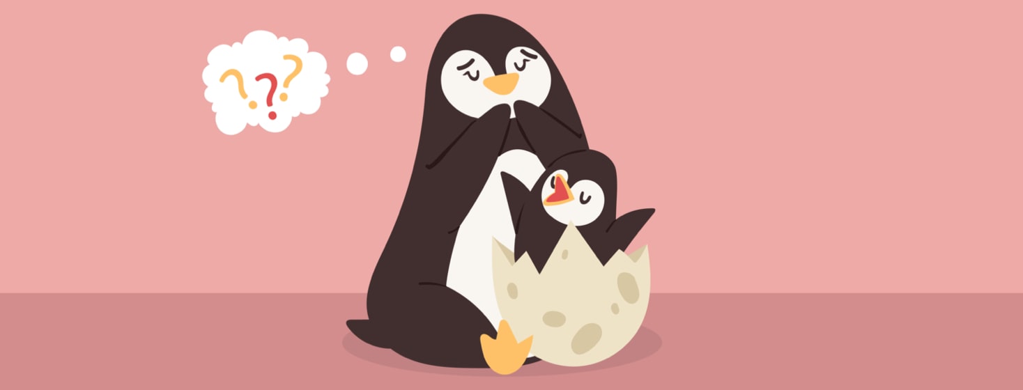 a penguin parent concerned about their baby